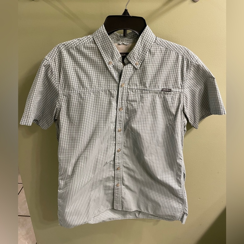 Eddie Bauer Men's Green Checkered Button Down Shirt - Picture 1 of 4